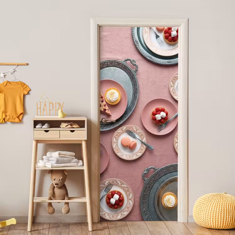 Dessert - Taart - Gebak - Zoet - Roze deurposter klein -sfeer4