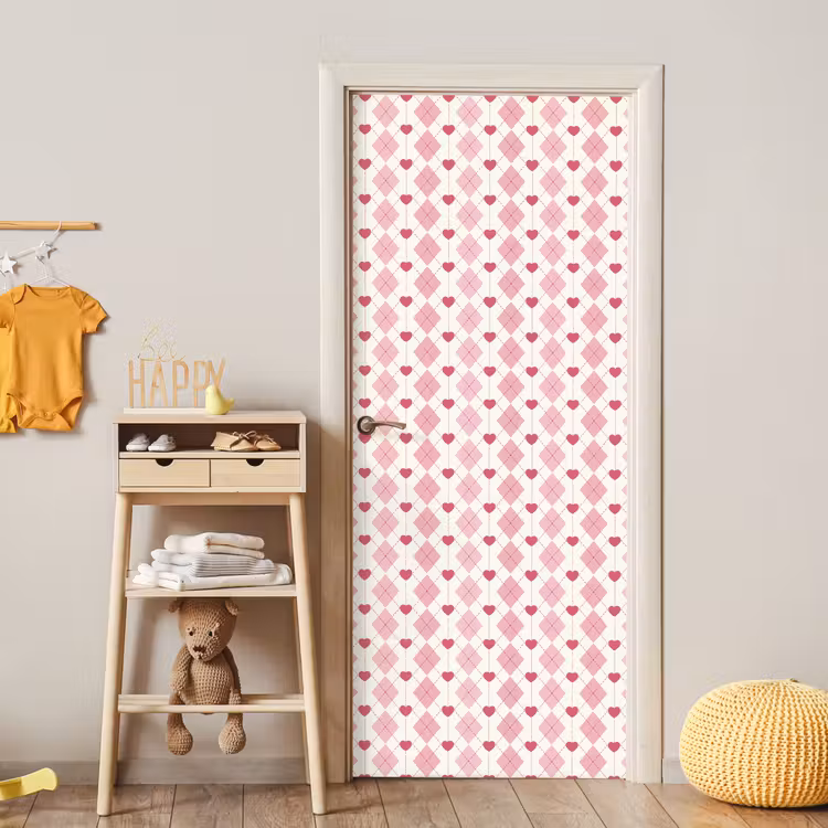 Ruiten - Klassiek - Roze - Wit deurposter klein 289 -sfeer4
