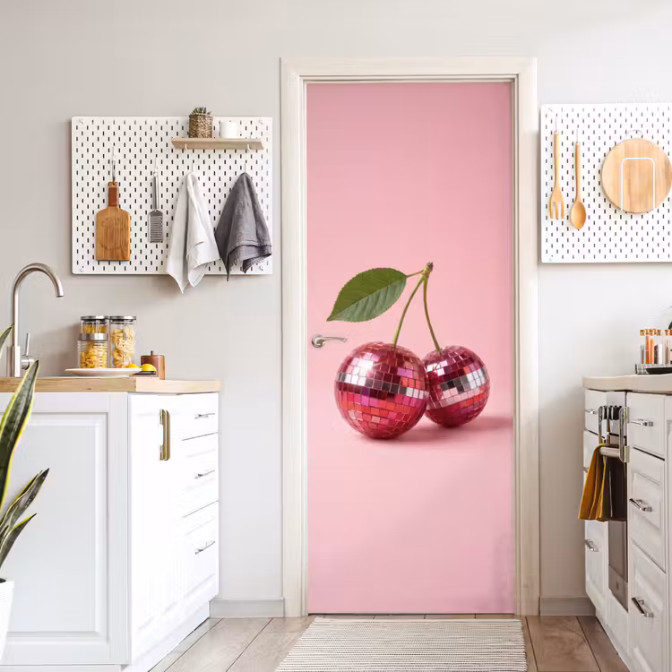 Disco - Kersen - Roze deurposter klein -sfeer5