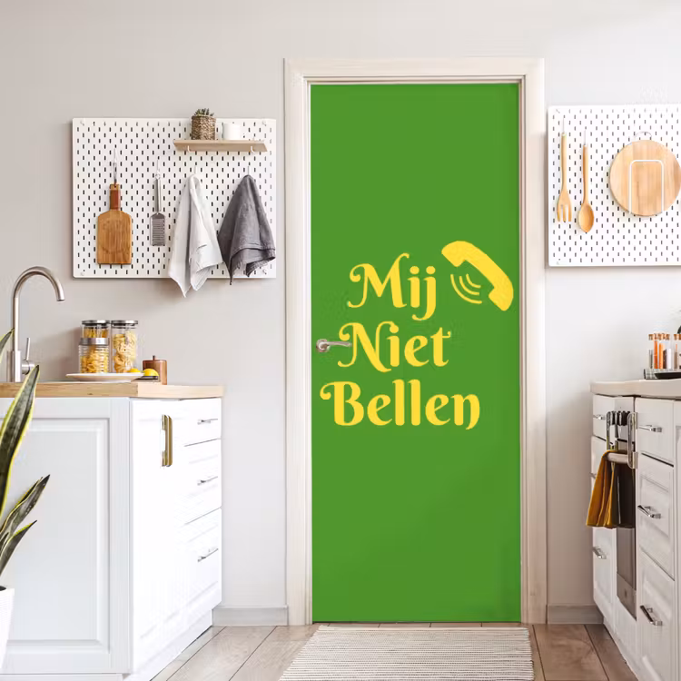 Mij niet bellen - Telefoon - Groen deurposter klein -sfeer5