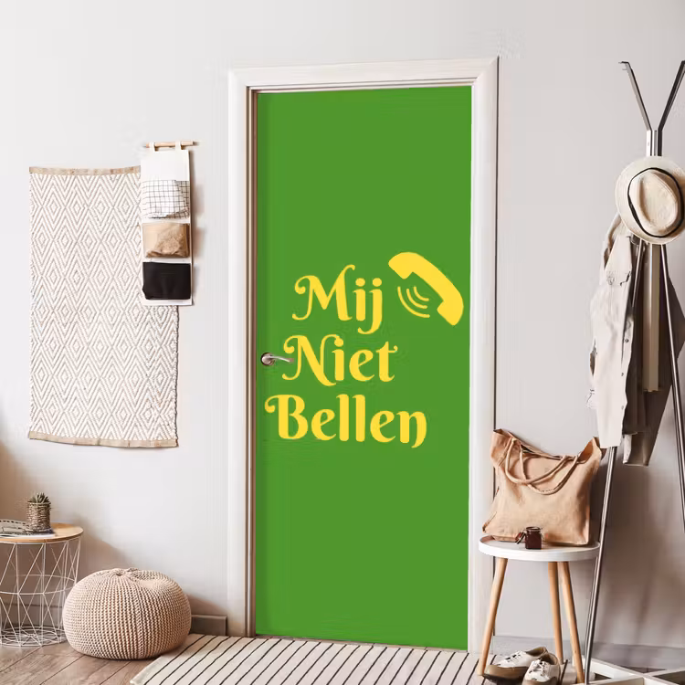 Mij niet bellen - Telefoon - Groen deurposter klein -sfeer6