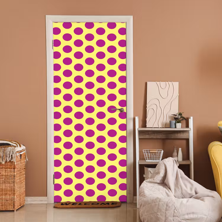 Dots - Klassiek - Geel deurposter klein 289 -sfeer1
