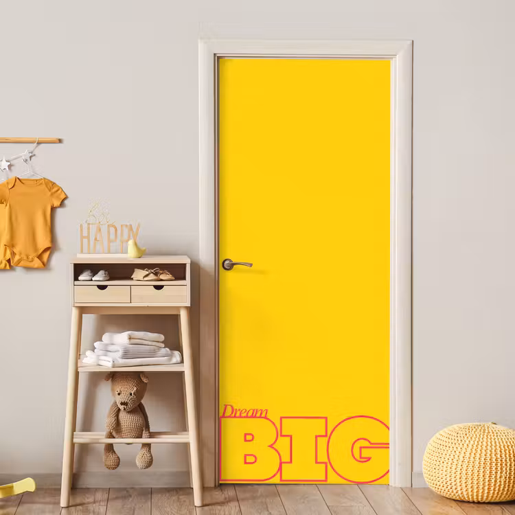 Dream big - Geel - Grafisch deurposter klein -sfeer4