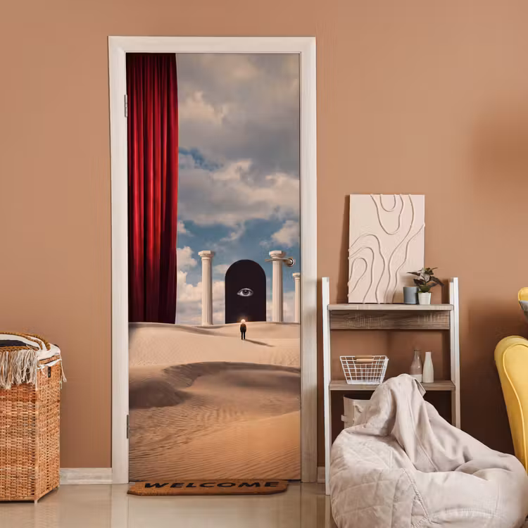 Door sticker - Dream - Desert - Eye - Droom - Woestijn - Oog deurposter klein