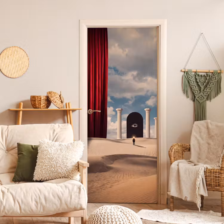 Door sticker - Dream - Desert - Eye - Droom - Woestijn - Oog deurposter klein