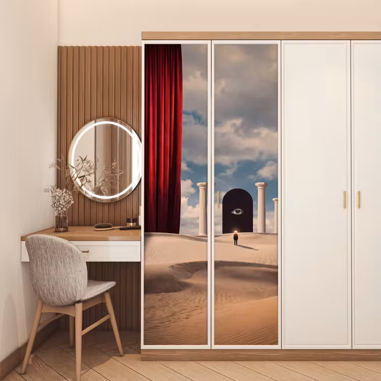 Door sticker - Dream - Desert - Eye - Droom - Woestijn - Oog deurposter klein
