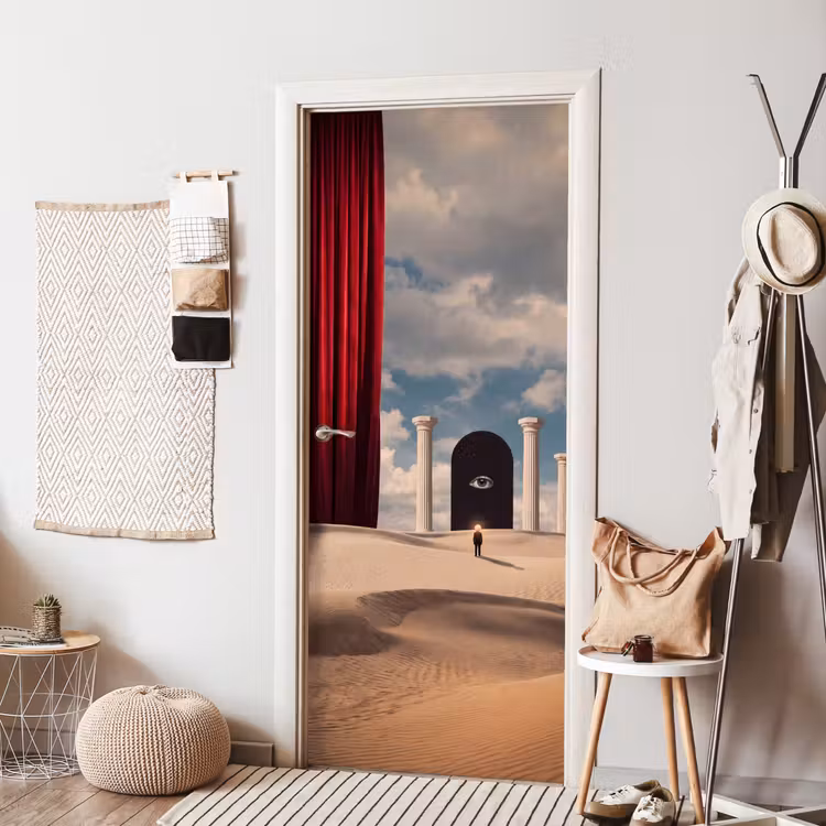 Door sticker - Dream - Desert - Eye - Droom - Woestijn - Oog deurposter klein
