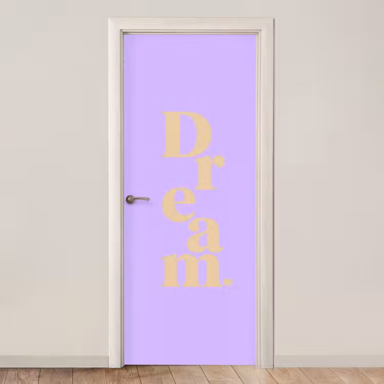 Dream - Paars - Typografisch deurposter klein -3d_beige