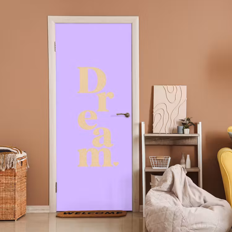 Dream - Paars - Typografisch deurposter klein -sfeer1