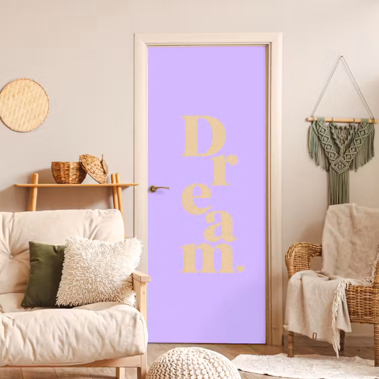 Dream - Paars - Typografisch deurposter klein -sfeer2
