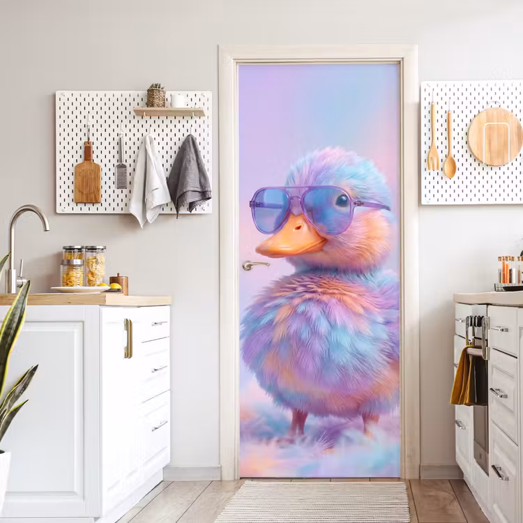 Eend - bril - Pastel deurposter klein -sfeer5