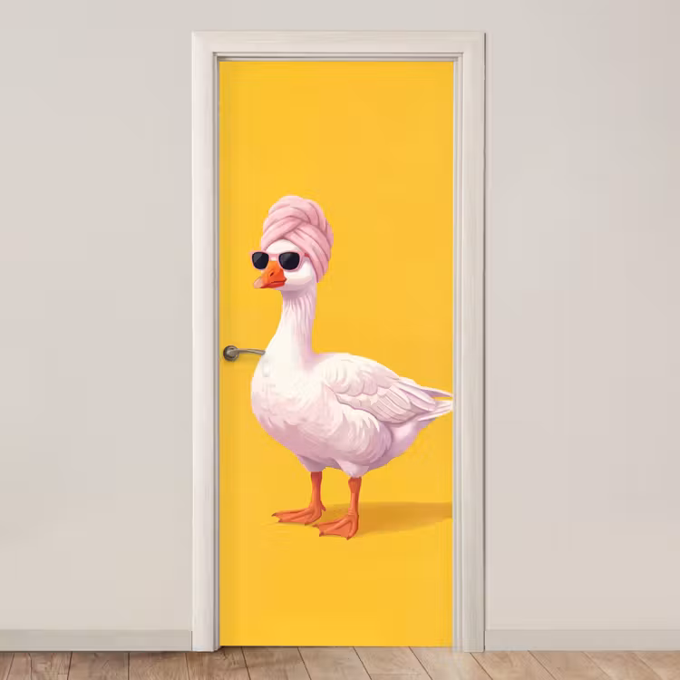 Eend - Zonnebril - Geel deurposter klein -3d_beige