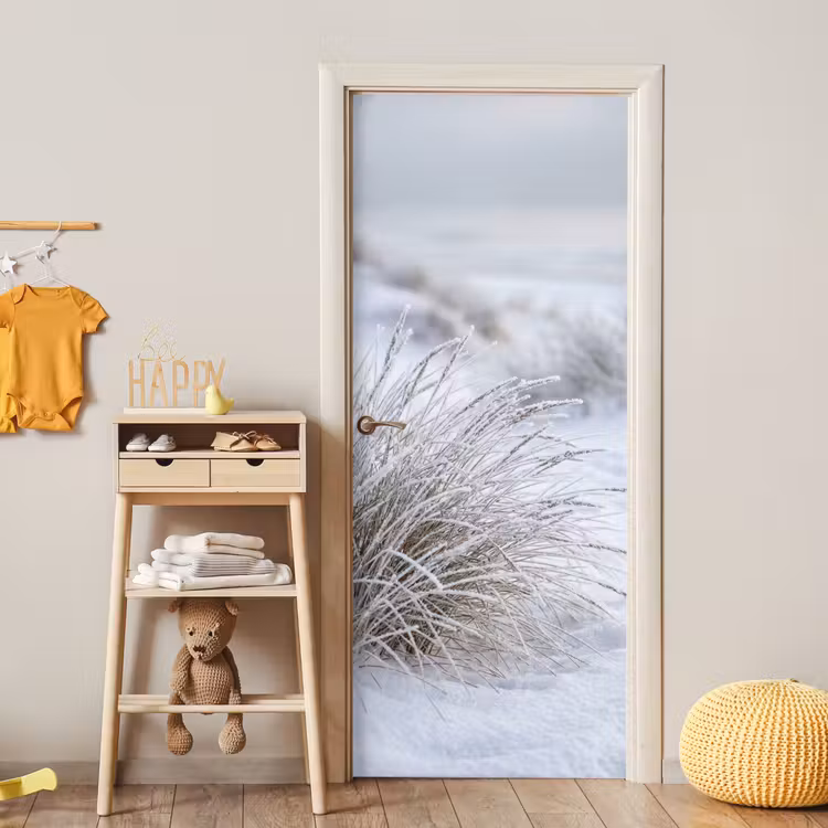 Duinen - Sneeuw - Strand - Winter - Serene deurposter klein -sfeer4