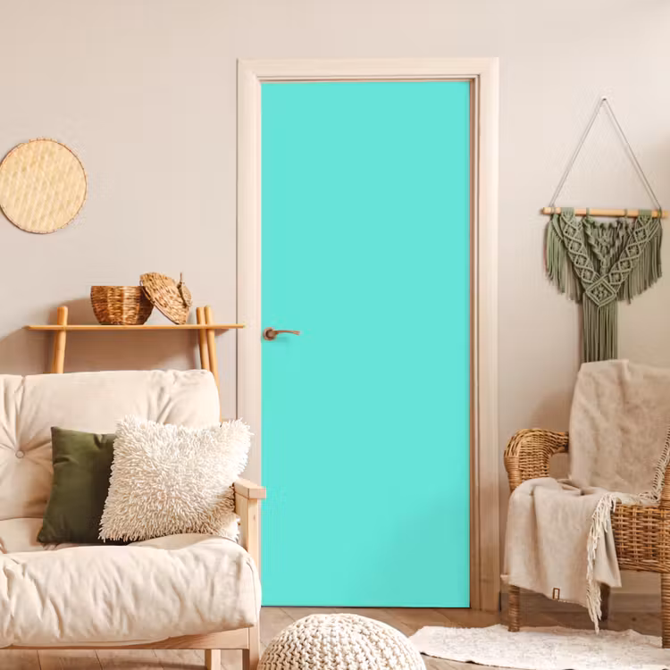 Electric - Cyan - Turkoois deurposter klein 289 -sfeer2