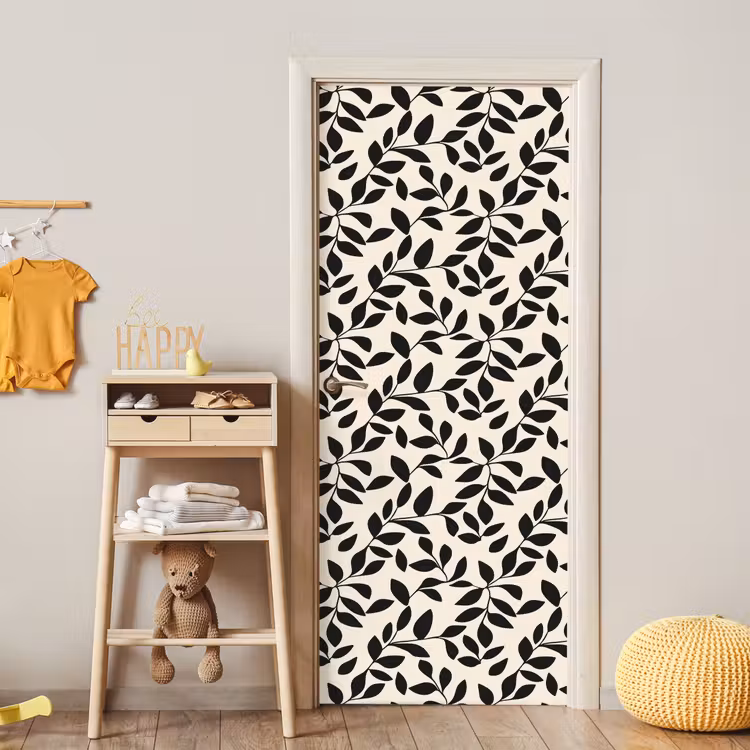 Elegant - Patroon - Zwart - Beige deurposter klein 289 -sfeer4