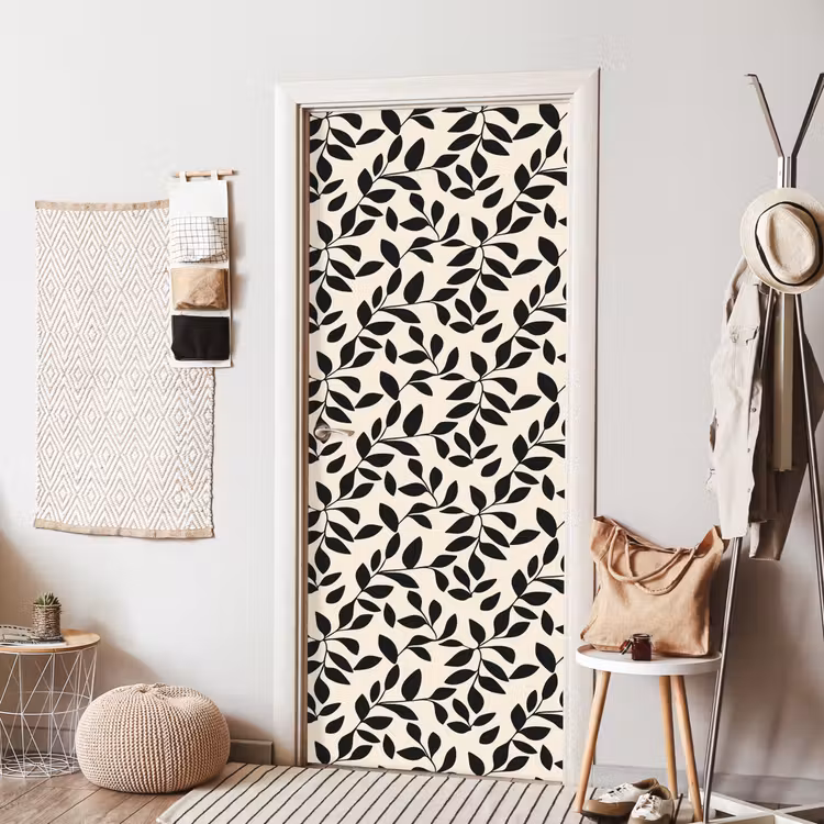 Elegant - Patroon - Zwart - Beige deurposter klein 289 -sfeer6