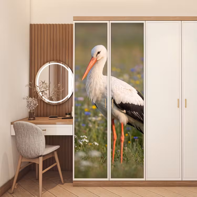 Ooienvaar - Bloemen - Weide - Kleurrijk deurposter klein -sfeer3