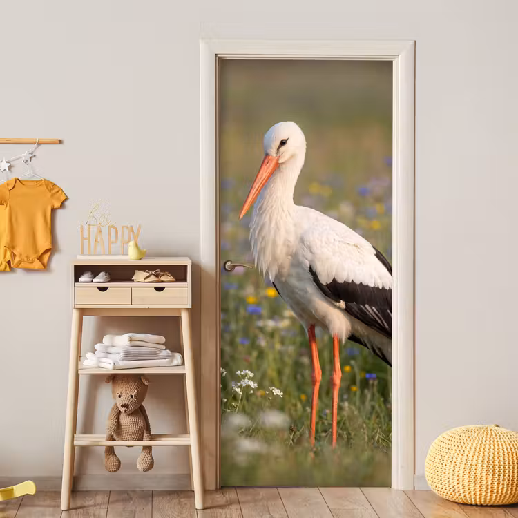 Ooienvaar - Bloemen - Weide - Kleurrijk deurposter klein -sfeer4