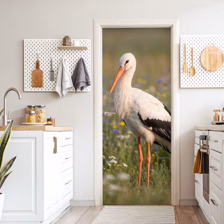 Ooienvaar - Bloemen - Weide - Kleurrijk deurposter klein -sfeer5