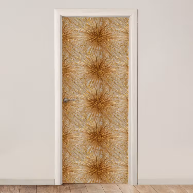 Explosie - Abstract - Goud - Wit deurposter klein 289 -3d_beige
