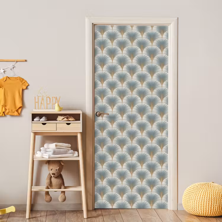 Waaier - Klassiek - Blauw deurposter klein 289 -sfeer4