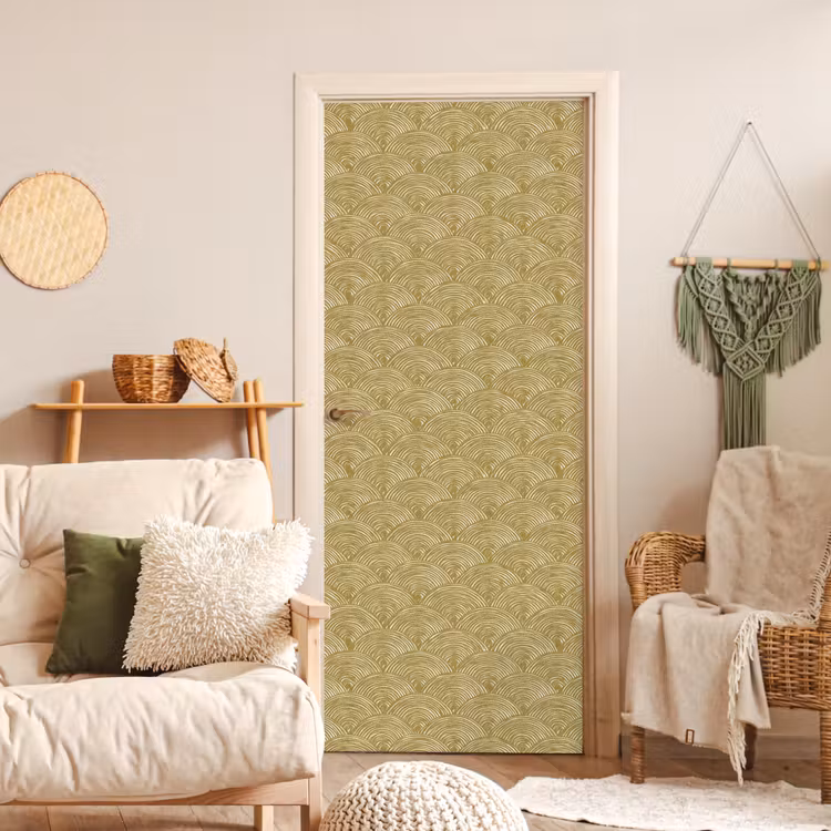 Waaier - Geometrisch - Groen deurposter klein 289 -sfeer2