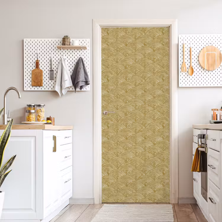 Waaier - Geometrisch - Groen deurposter klein 289 -sfeer5