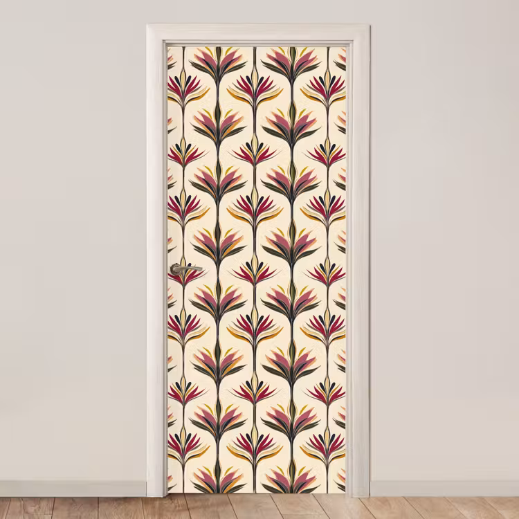 Waaier - Motief - Kleurrijk deurposter klein 289 -3d_beige
