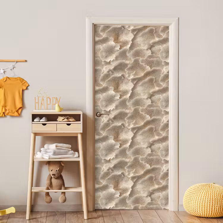 Waaierstructuren - Beige - Vezeltextuur deurposter klein 289 -sfeer4