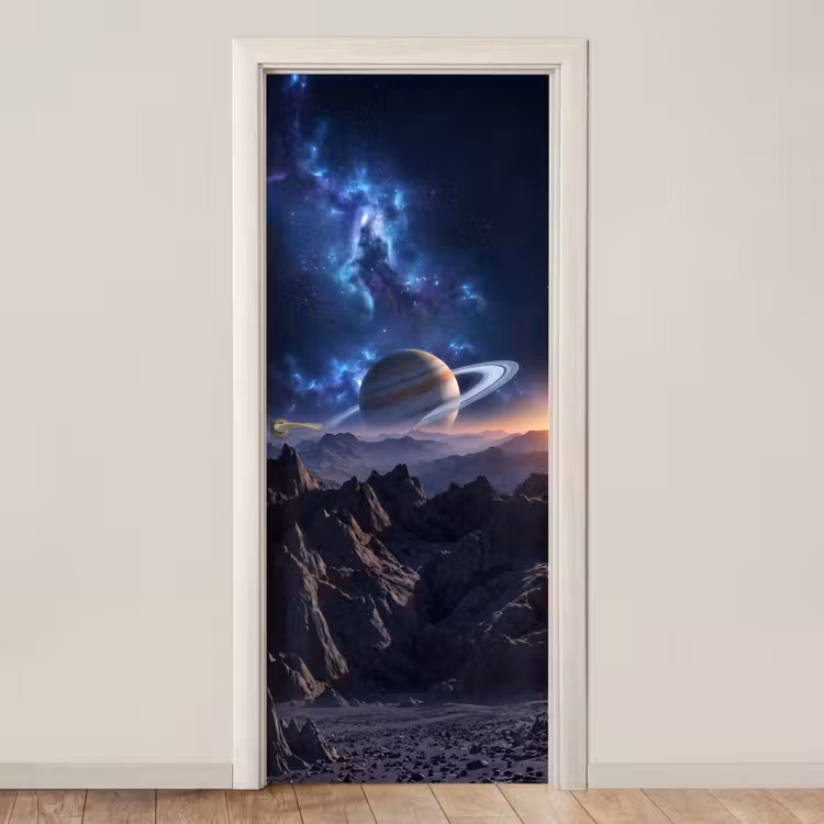Fantasy - Kosmos - Landschap deurposter klein -3d_beige