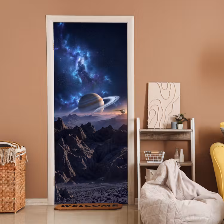 Fantasy - Kosmos - Landschap deurposter klein -sfeer1