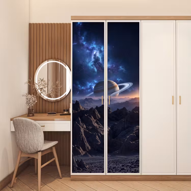 Fantasy - Kosmos - Landschap deurposter klein -sfeer3