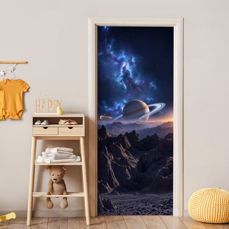 Fantasy - Kosmos - Landschap deurposter klein -sfeer4