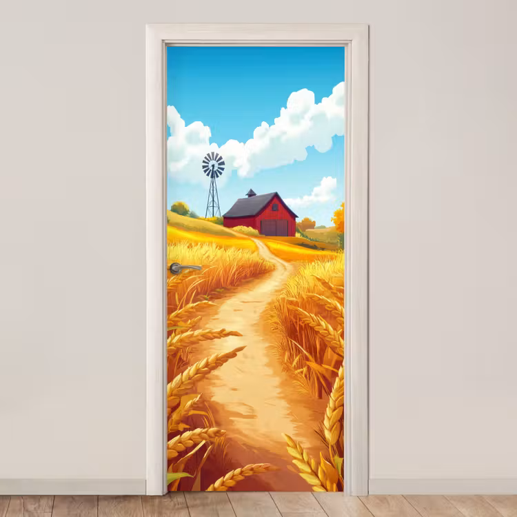 Boerderij - Landschap - Natuur deurposter klein -3d_beige
