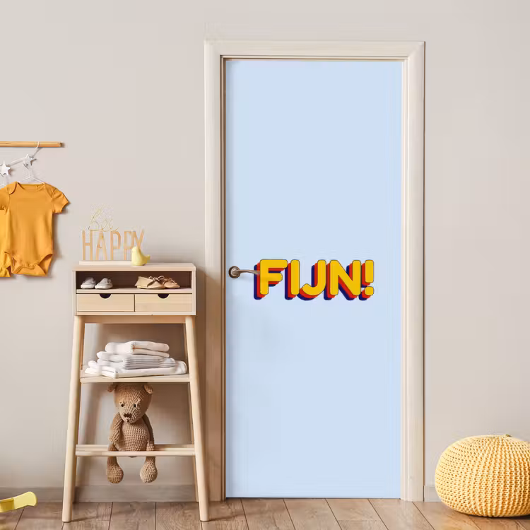 Fijn - Geel - Oranje deurposter klein -sfeer4