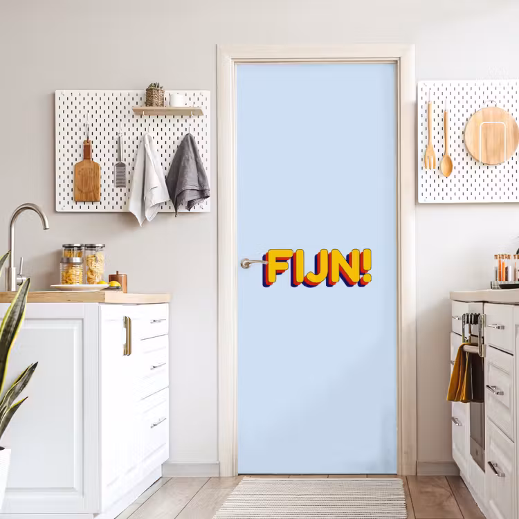 Fijn - Geel - Oranje deurposter klein -sfeer5