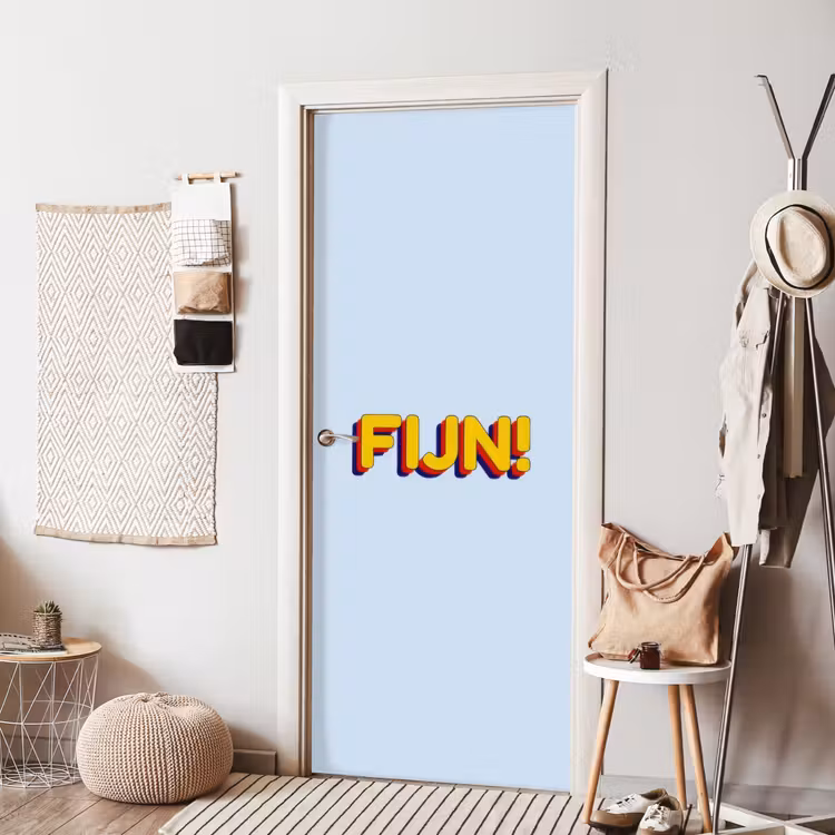 Fijn - Geel - Oranje deurposter klein -sfeer6