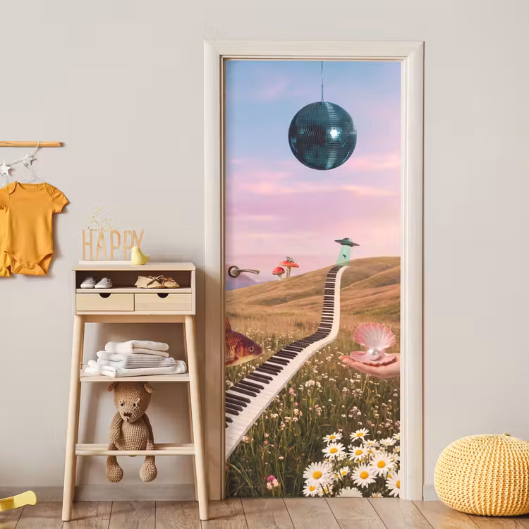 Door sticker - Fish - Nature - Abstract - Vis - Natuur - Abstract deurposter klein
