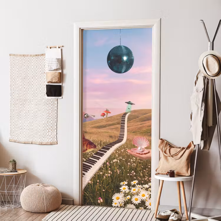 Door sticker - Fish - Nature - Abstract - Vis - Natuur - Abstract deurposter klein
