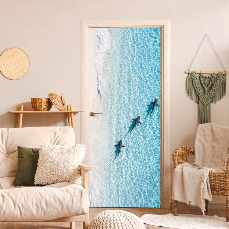 Vis - Oceaan - Strand - Turquoise - Natuur deurposter klein -sfeer2
