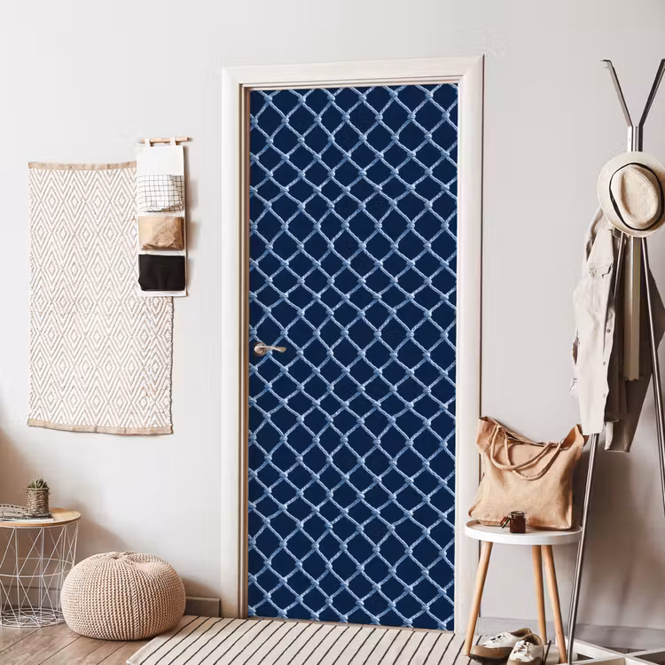 Visnet - Touw - Patroon - Marineblauw deurposter klein 289 -sfeer6