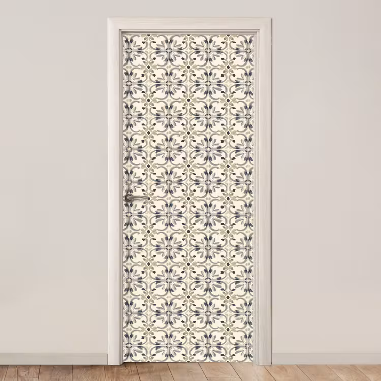 Floraal - Patroon - Kleurrijk deurposter klein 289 -3d_beige