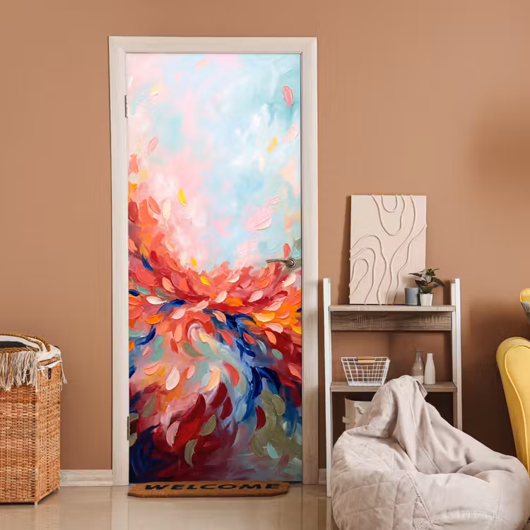 Bloemen - Abstract - Kunst - Modern deurposter klein -sfeer1