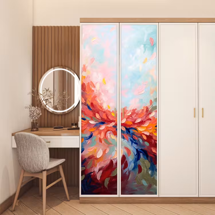 Bloemen - Abstract - Kunst - Modern deurposter klein -sfeer3