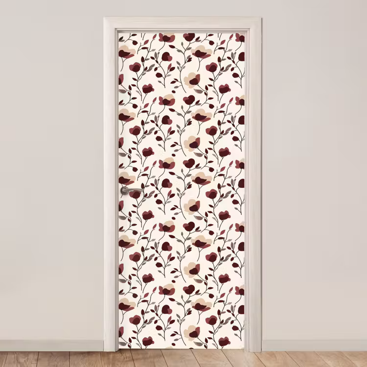 Bloemen - Botanisch - Bordeaux deurposter klein 289 -3d_beige