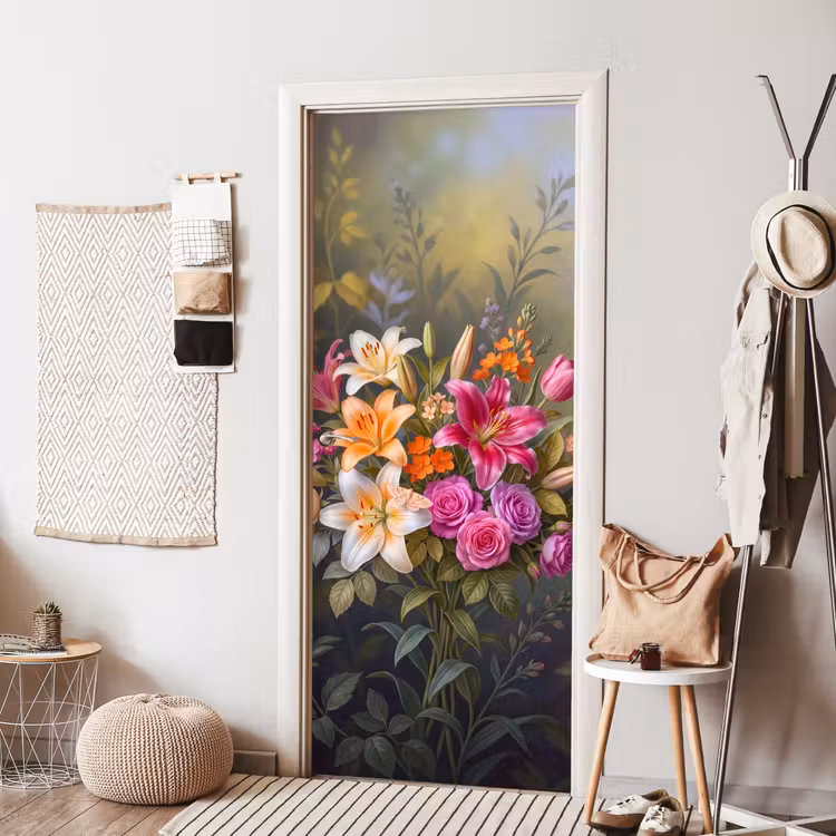 Bloemen - Boeket - Natuur - Kleurrijk - Modern deurposter klein -sfeer6