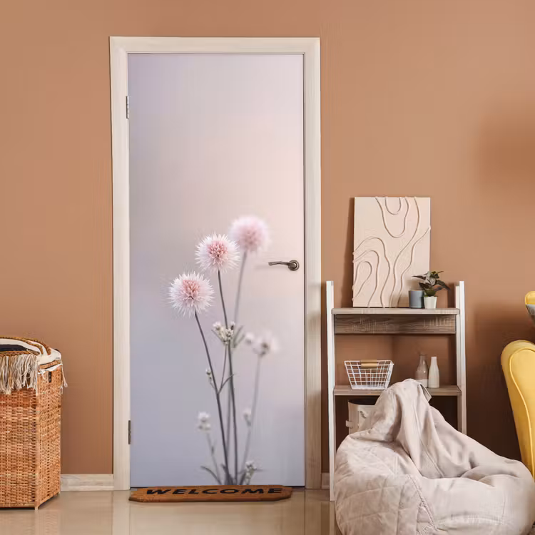 Bloemen - Bollen - Roze deurposter klein -sfeer1