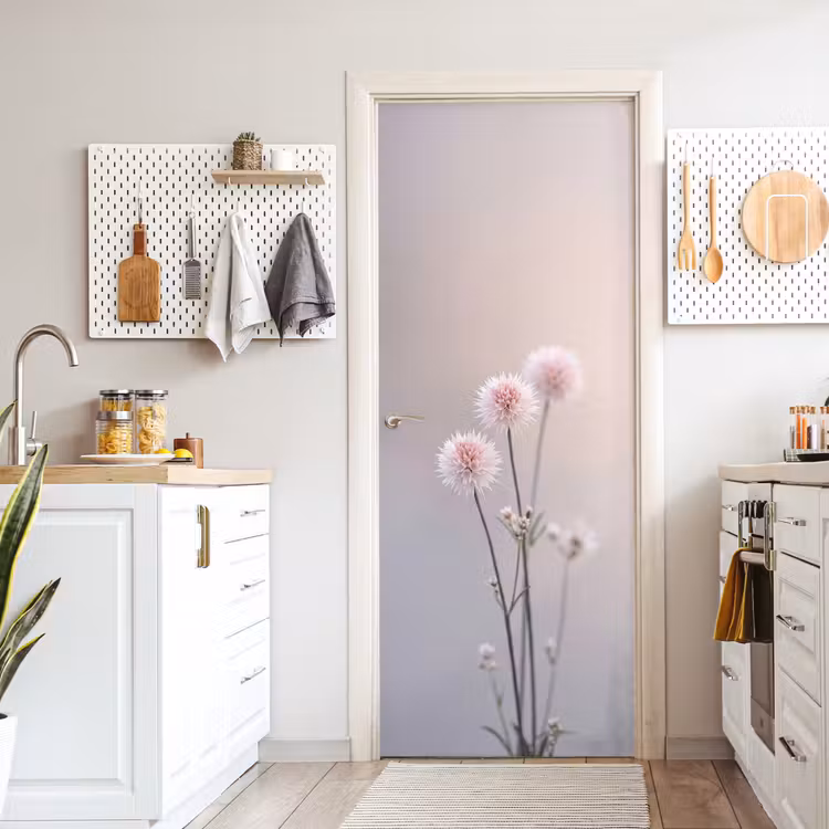 Bloemen - Bollen - Roze deurposter klein -sfeer5