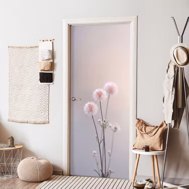 Bloemen - Bollen - Roze deurposter klein -sfeer6