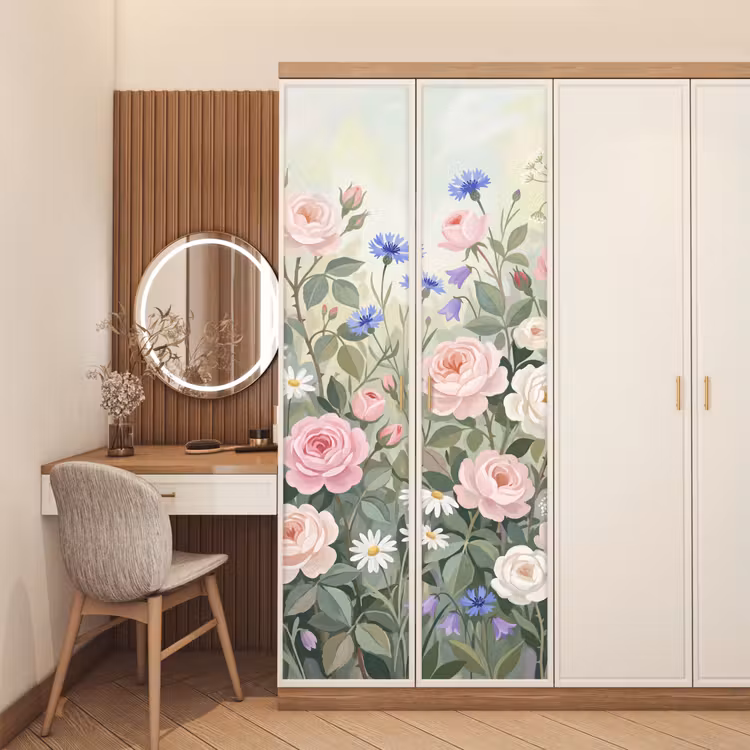 Bloemen - Tuin - Natuur - Kleurrijk deurposter klein -sfeer3